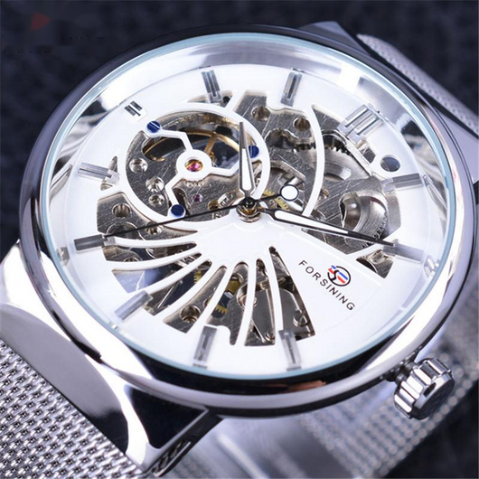 Reloj Mecánico Manual con Malla Tejida Impermeable - Image 8