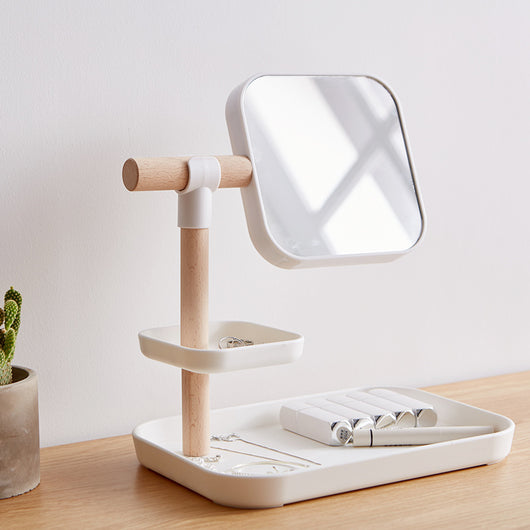 Organizador de Cosméticos de Escritorio con Espejo y Compartimentos para Maquillaje - Image 5