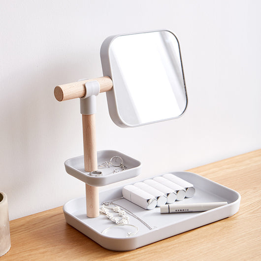 Organizador de Cosméticos de Escritorio con Espejo y Compartimentos para Maquillaje - Image 6