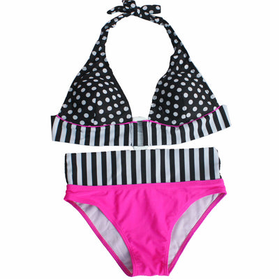 Bikini con Estampado de Lunares - Traje de Baño Dividido para Mujer - Image 3