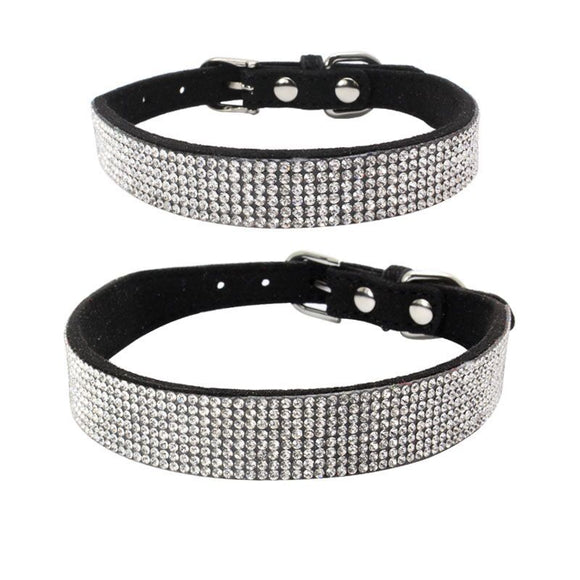 Collar para Mascotas con Brillantes de Microfibra Resistente