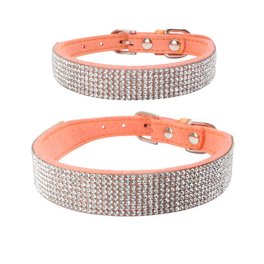 Collar para Mascotas con Brillantes de Microfibra Resistente