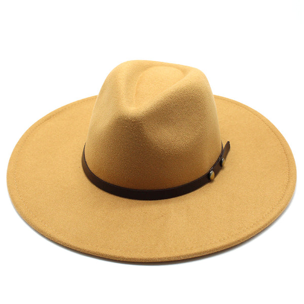 Sombrero Jazz de Ala Ancha Estilo Europeo para Hombre y Mujer - Lana Premium Otoño Invierno