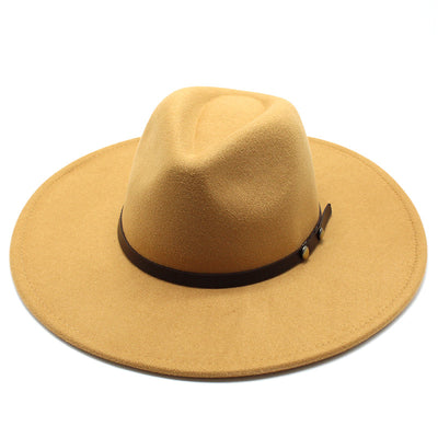 Sombrero Jazz de Ala Ancha Estilo Europeo para Hombre y Mujer - Lana Premium Otoño Invierno