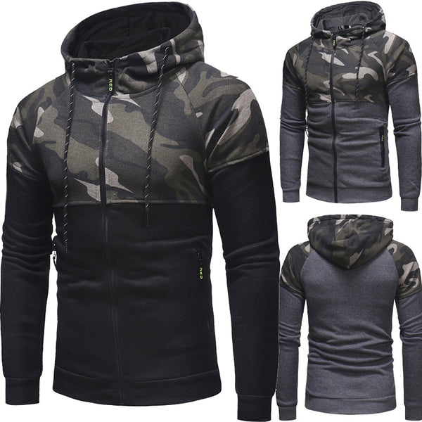 Sudadera Hoodie Camuflaje Slim Fit con Cierre