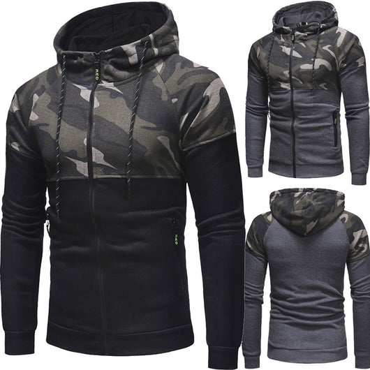 Sudadera Hoodie Camuflaje Slim Fit con Cierre
