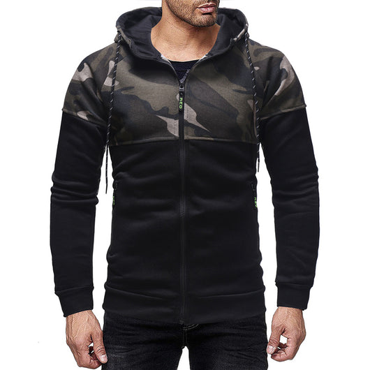 Sudadera Hoodie Camuflaje Slim Fit con Cierre - Image 3