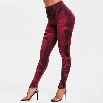Leggings Denim Rotos sin Costuras con Efecto Corset - Image 5