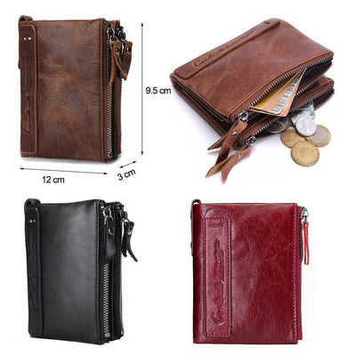 Billetera Corta para Hombre Black Angel Cuero Crazy Horse Doble Cierre - Image 14