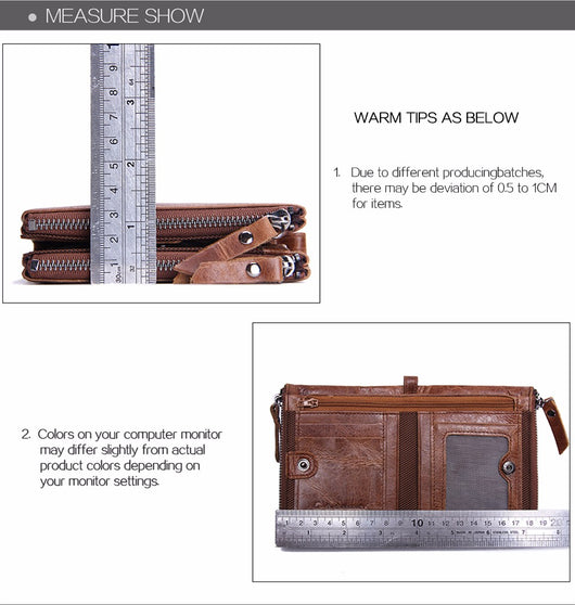 Billetera Corta para Hombre Black Angel Cuero Crazy Horse Doble Cierre - Image 11