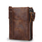 Billetera Corta para Hombre Black Angel Cuero Crazy Horse Doble Cierre