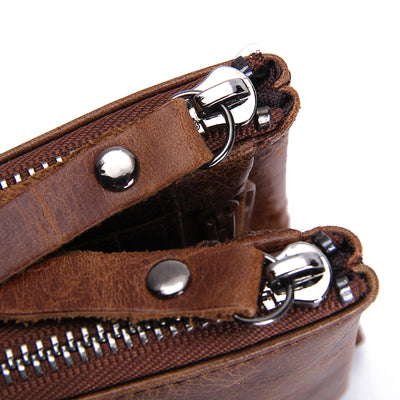Billetera Corta para Hombre Black Angel Cuero Crazy Horse Doble Cierre - Image 10