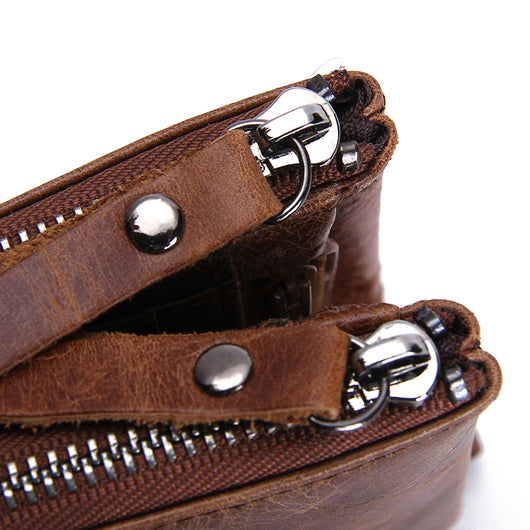 Billetera Corta para Hombre Black Angel Cuero Crazy Horse Doble Cierre - Image 10