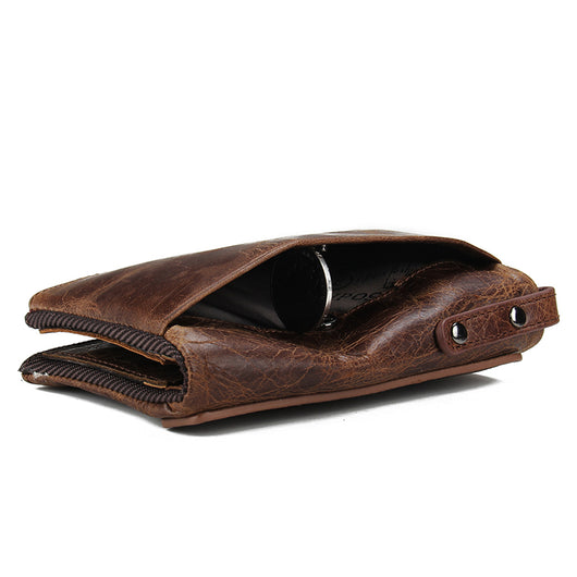 Billetera Corta para Hombre Black Angel Cuero Crazy Horse Doble Cierre - Image 9