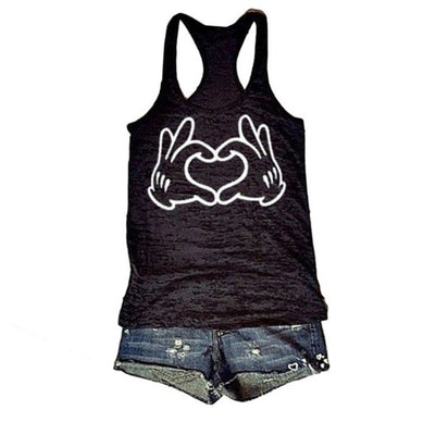 Chaleco Estampado Love Mujer - Playera Sin Mangas Bicolor - Image 7