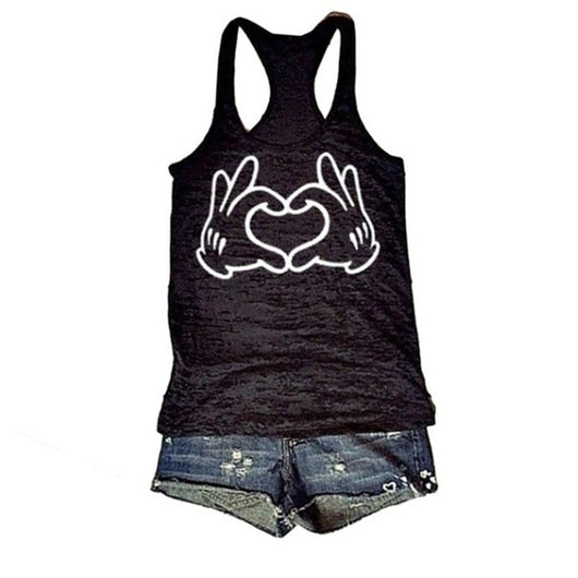 Chaleco Estampado Love Mujer - Playera Sin Mangas Bicolor - Image 2
