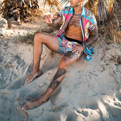 Conjunto de Dos Piezas con Camisa Hawaiana Suelta Estilo Playa - Image 4