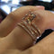 Wedding Rings For Women Luxury Jewelry Bridal Engagement Cubic Zirconia Ring Rose Dorado Color Rose Dorado Number 5