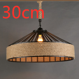 Lámpara Colgante Industrial de Cáñamo y Hierro Forjado LED - Estilo Nórdico Rústico - Image 8