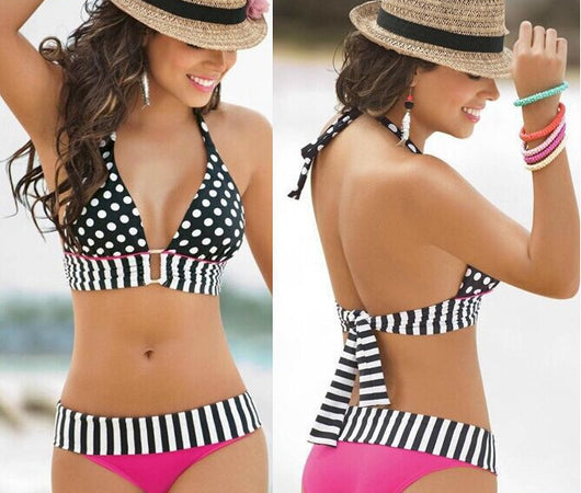 Bikini con Estampado de Lunares - Traje de Baño Dividido para Mujer - Image 5