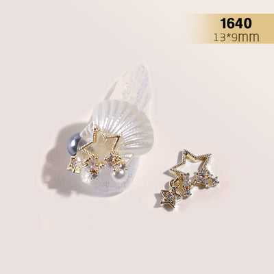 Anillo de Uñas con Cadena de Perlas y Diamantes de Imitación Plateado - Image 9