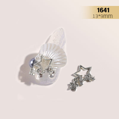 Anillo de Uñas con Cadena de Perlas y Diamantes de Imitación Plateado - Image 11