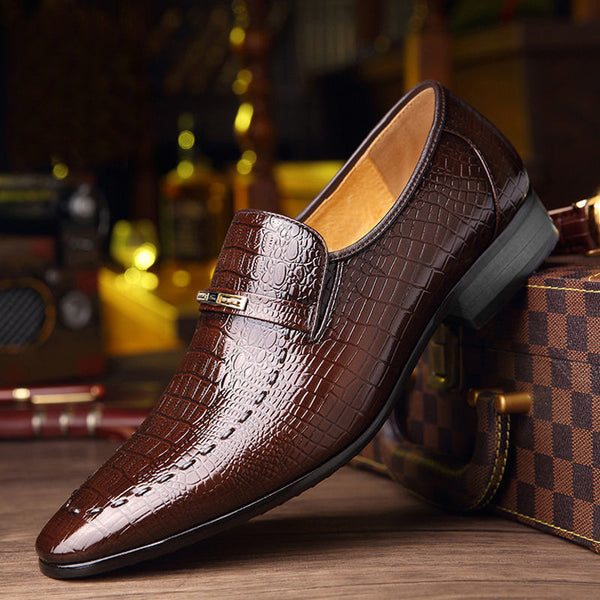 Zapatos de Cuero para Hombre Ov Shoes 3195 - Diseño Cocodrilo Talla Grande Casual