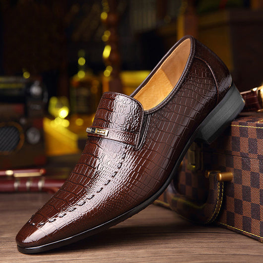 Zapatos de Cuero para Hombre Ov Shoes 3195 - Diseño Cocodrilo Talla Grande Casual