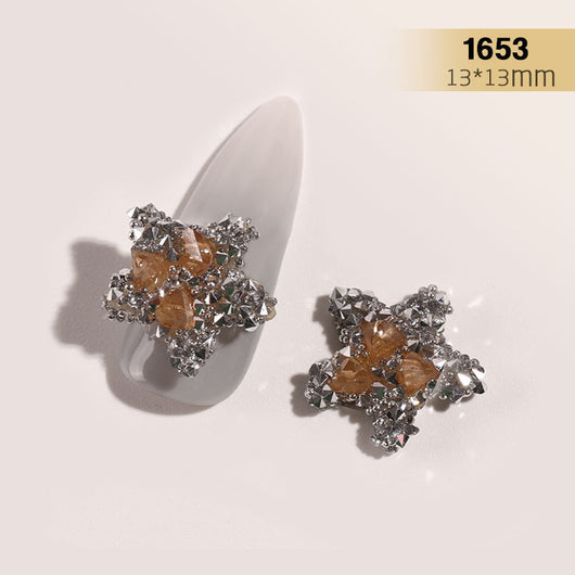 Anillo de Uñas con Cadena de Perlas y Diamantes de Imitación Plateado - Image 19