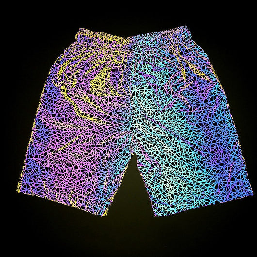 Pantalones Cortos Reflectantes con Estampado Aleatorio - Unisex Talla Grande Estilo Europeo - Image 12