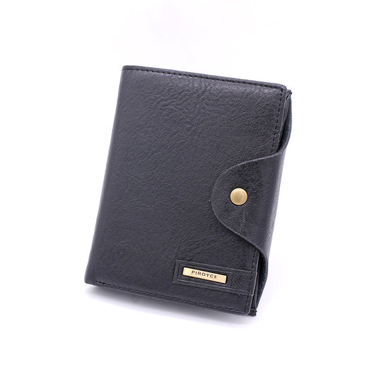 Billetera Vertical con Hebilla para Hombre y Monedero de Cuero para Mujer