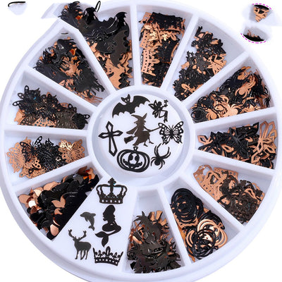 Parches de Uñas 3D con Diseño de Copo de Nieve Metálico - Image 2