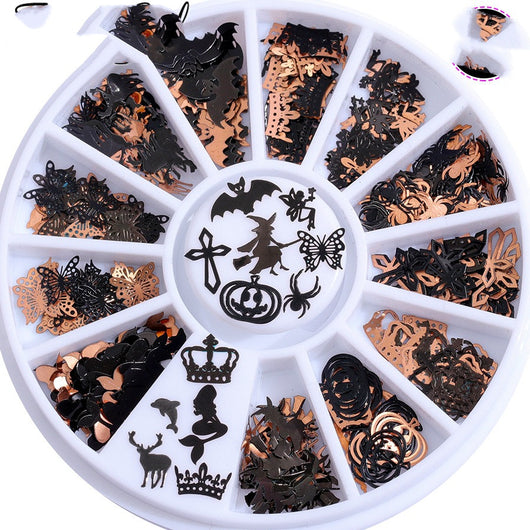Parches de Uñas 3D con Diseño de Copo de Nieve Metálico - Image 2