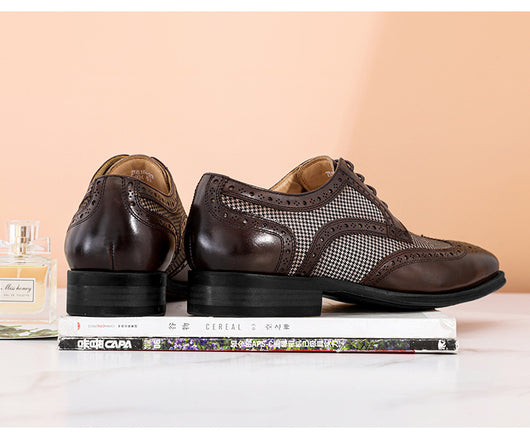 Zapatos de Cuero Retro Brock para Hombre - Estilo Denim y Cuero Auténtico - Image 5