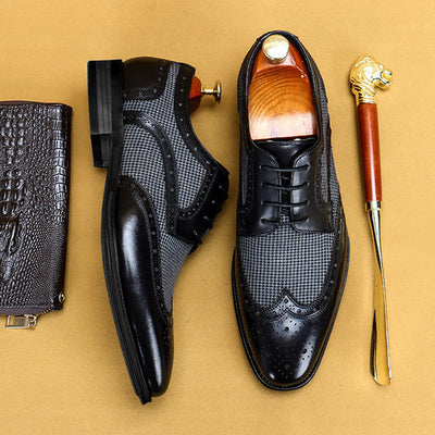 Zapatos de Cuero Retro Brock para Hombre - Estilo Denim y Cuero Auténtico