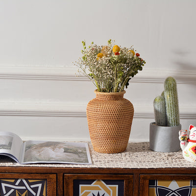 Canasta Decorativa de Ratán Otoñal para Flores y Almacenamiento - Image 10