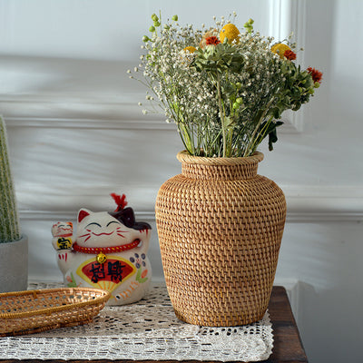 Canasta Decorativa de Ratán Otoñal para Flores y Almacenamiento - Image 4