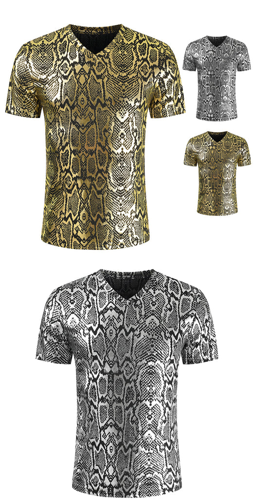 Playera Cuello V Estampado Serpiente para Hombre - Image 8