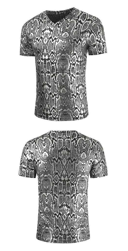 Playera Cuello V Estampado Serpiente para Hombre - Image 7