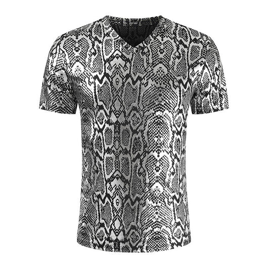 Playera Cuello V Estampado Serpiente para Hombre - Image 2