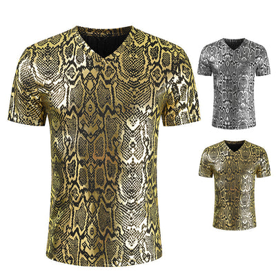 Playera Cuello V Estampado Serpiente para Hombre - Image 3