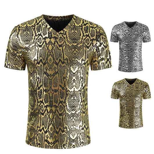 Playera Cuello V Estampado Serpiente para Hombre - Image 3