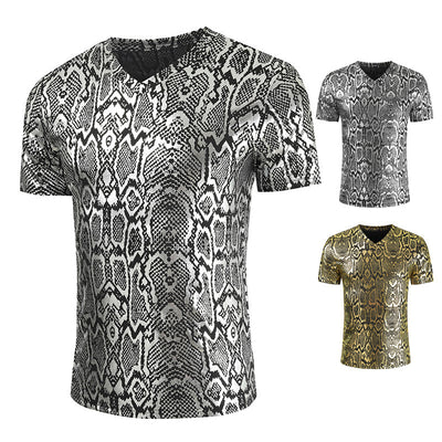 Playera Cuello V Estampado Serpiente para Hombre - Image 4