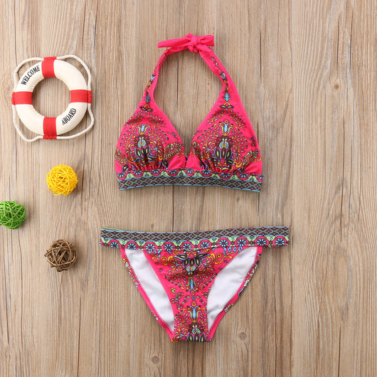Bikini Étnico Retro Halter Triangular - Estilo Clásico y Sexy - Image 4