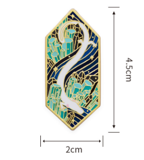 Broche Luminoso Dragón Acuamarina - Fluorita Roja Diseño Original Joyería de Autor - Image 7