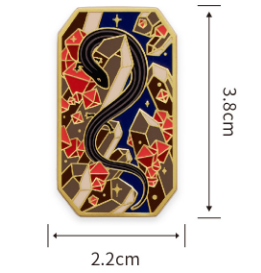 Broche Luminoso Dragón Acuamarina - Fluorita Roja Diseño Original Joyería de Autor - Image 9