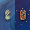 Broche Luminoso Dragón Acuamarina - Fluorita Roja Diseño Original Joyería de Autor