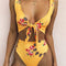 Bikini Estampado Cereza con Encaje y Corte Dividido