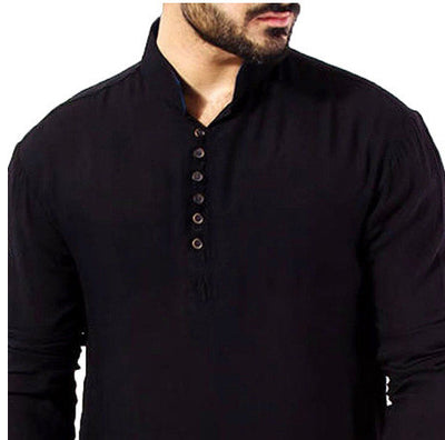 Túnica Larga Árabe Clásica para Hombre - Ropa Musulmana Elegante - Image 5