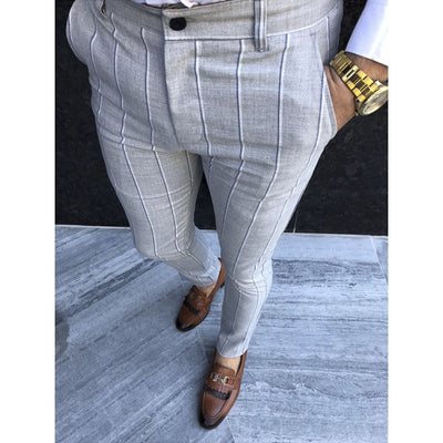 Pantalones Casuales a Rayas Slim Fit para Hombre - Tendencia Primavera Otoño - Image 8